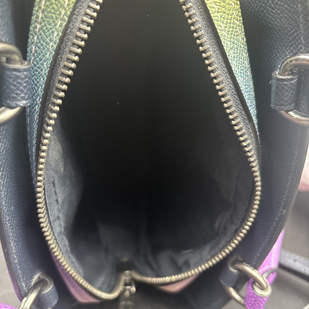 Coach Mini Lillie Carryall Rainbow Ombré Satchel 10"x7" No. A2080-91055 Purple - Picture 9 of 12